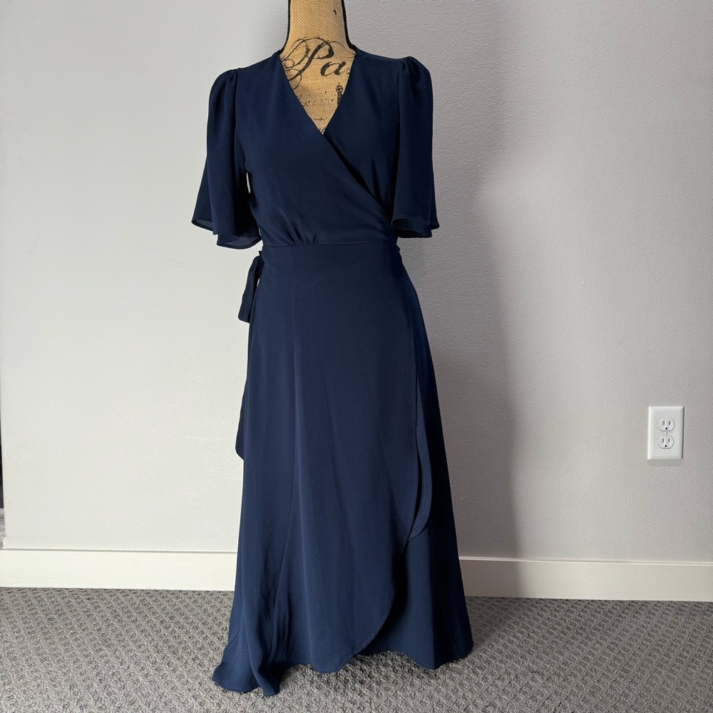 Navy Blue Wrap Dress